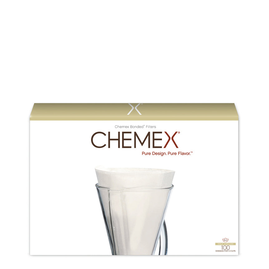 Chemex - 100 filtres blancs prédécoupés cafetières 3 tasses